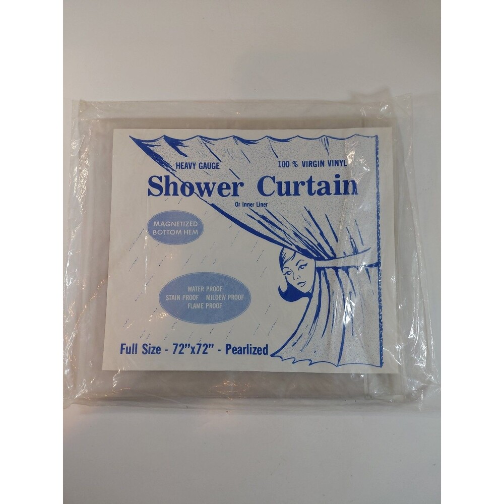 Heavy Gauge 100% Virgin Vinyl Shower Curtain Liner 72x72 Pearlized Magnetic Hem